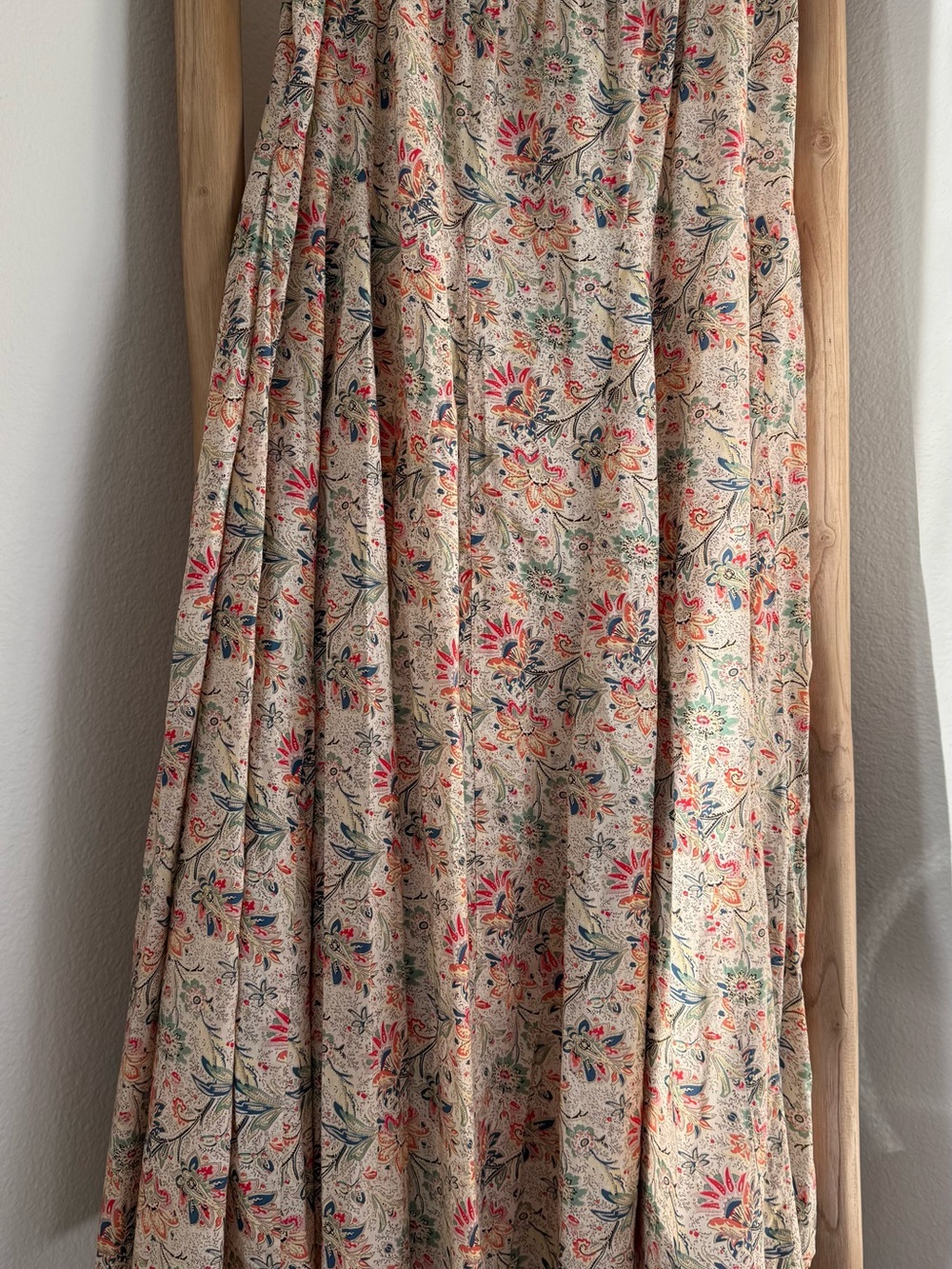 THE GREAT « The Godet » Skirt, Size 1, « Peach Paisley Floral »